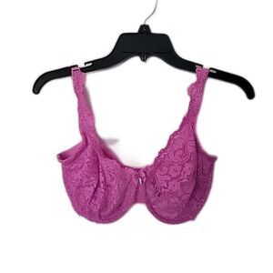 34DDD Smart & Sexy Super Cute Lace Underwire Bra ~ Dark Pink ~Adjustable Straps